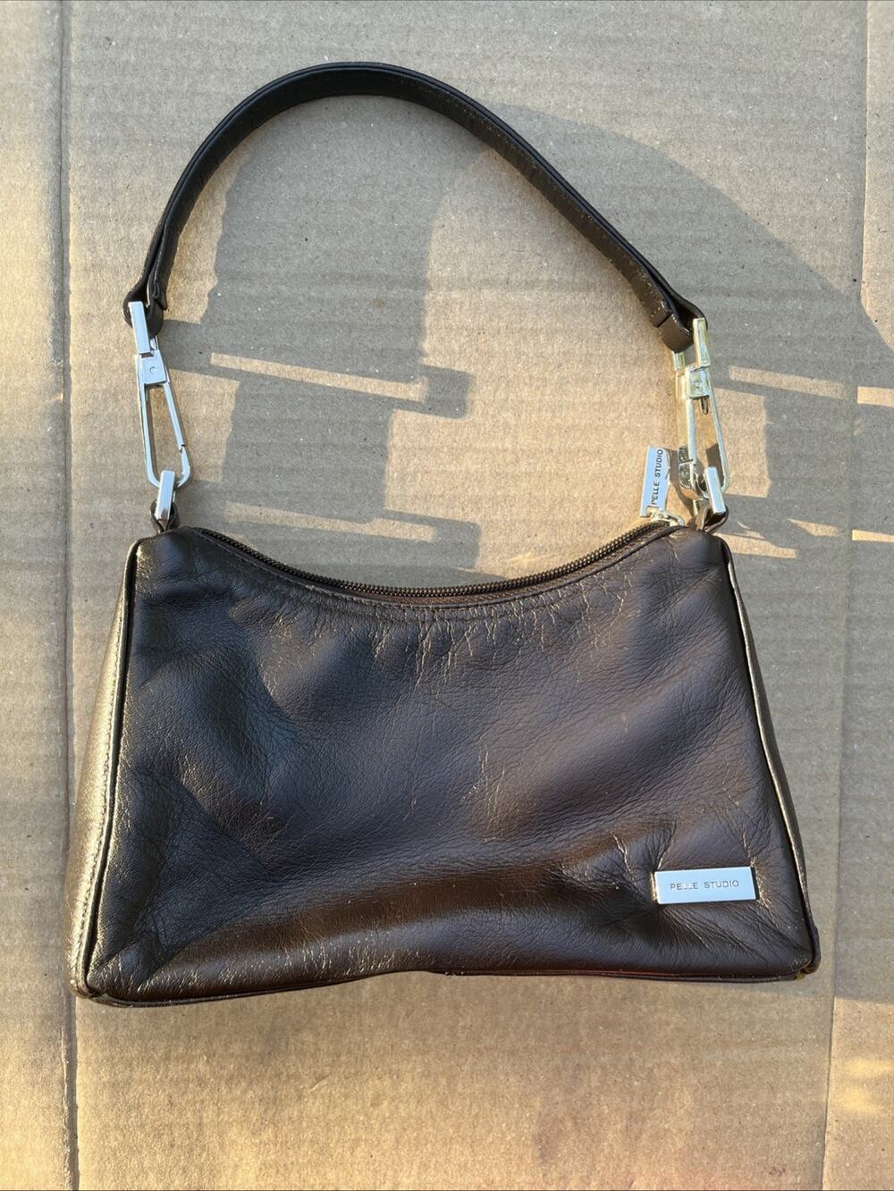 Vintage Wilsons Leather Shoulder Bag Pelle Studio Soft Leather Purse Dark Brown